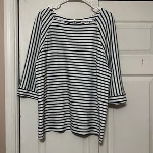 chicos black and white striped shirt